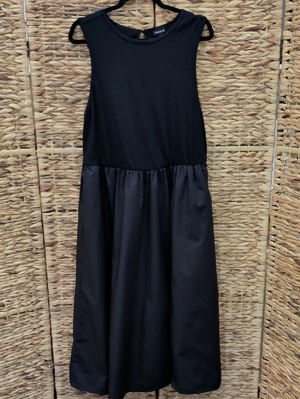 torrid Black Sleeveless Knit And Cotton Sleeveless Dress Size 2X